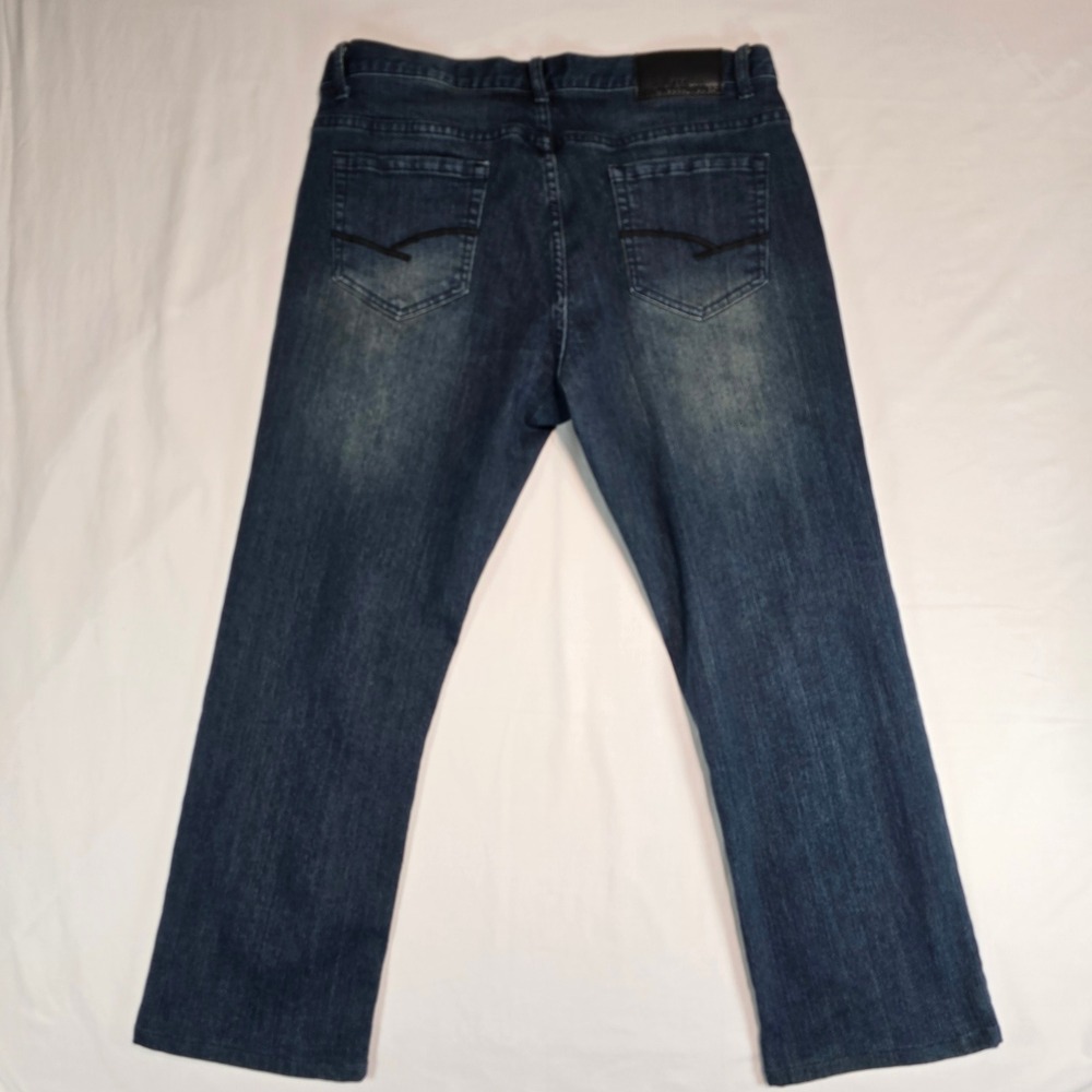 Recycled Blues Mens Slim Fit Dark Wash Stretch Denim Jeans 34x30 Blue RN120382 - Picture 2 of 16
